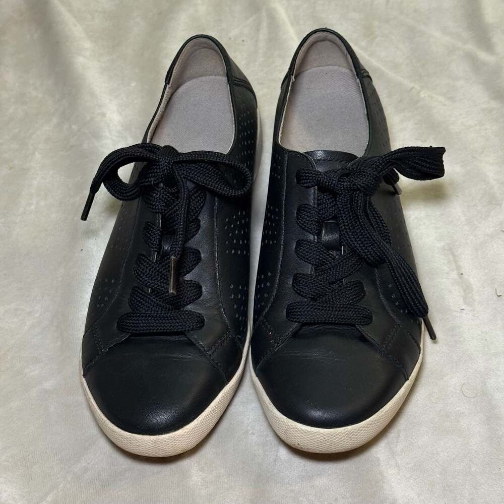 Dansko Orli Women's Perforated Black Leather Lace-Up Sneakers
